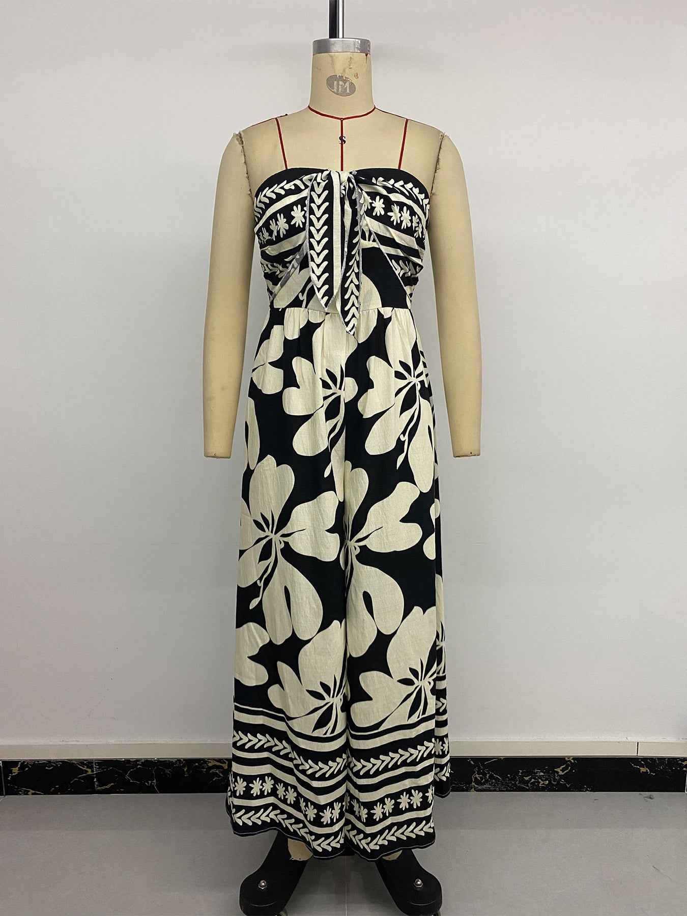 Floral Print Backless Jumpsuit Women