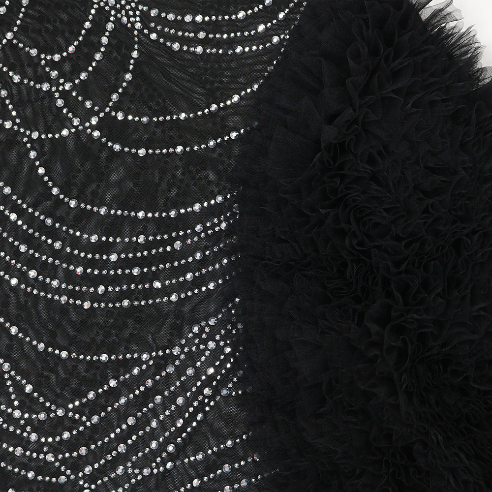 See through Rhinestone Sheath Long Sleeve Dress New Arrivals