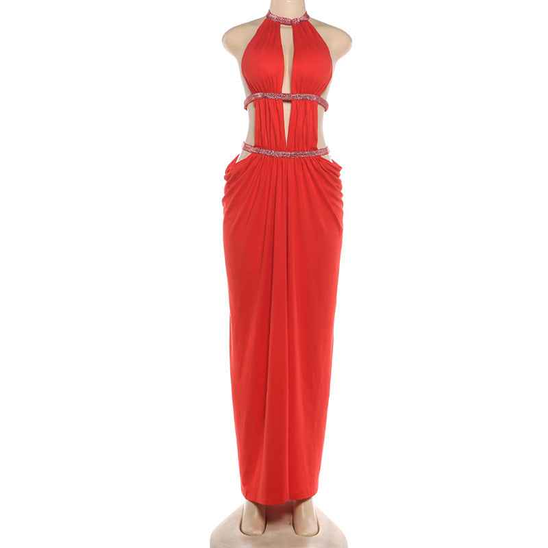 Backless Maxi Dress Lace up Halter MUNSIEUR New Arrivals