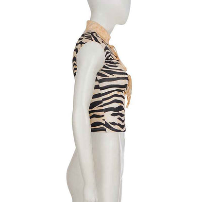 Animal Print Contrast Color T-shirt