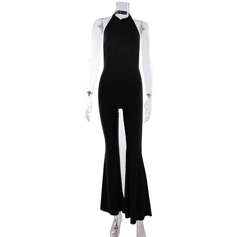 Elegant Sexy Halter Backless Slim Fit Luxury Jumpsuit