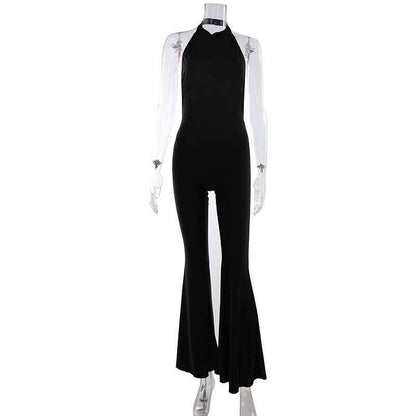 Elegant Sexy Halter Backless Slim Fit Luxury Jumpsuit