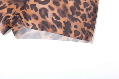 Summer Style Women's Sexy Deep V Plunge Backless Halter Butt Lifting Leopard Print Romper