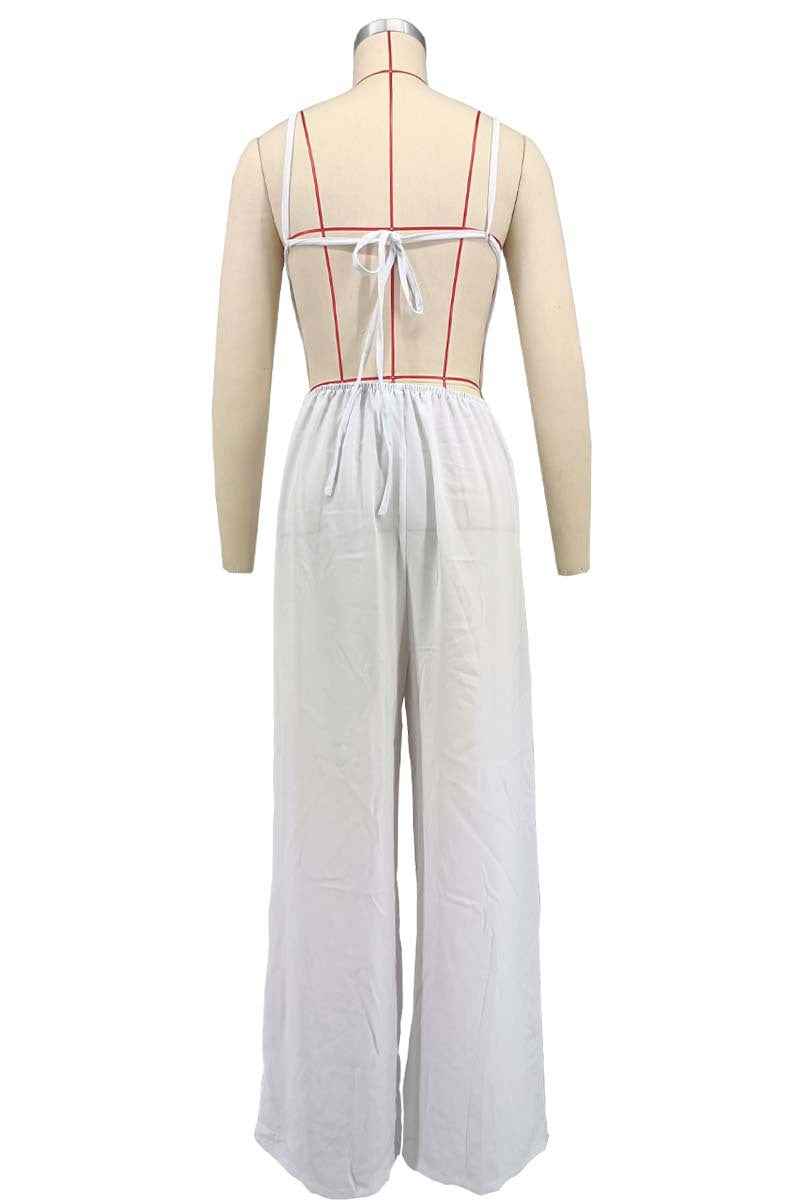 Summer Sling Backless Sexy Solid Color Women Jumpsuit Casual