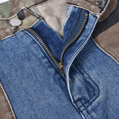 Trendy Denim Camouflage Jeans (Small Only)