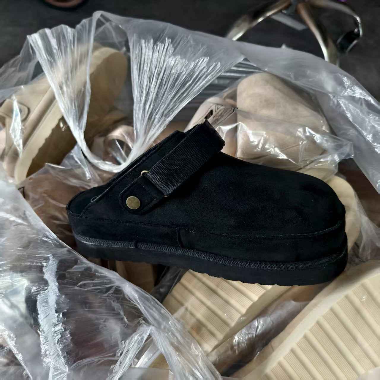 Bandage Birkenstock Cowhide Casual Slippers