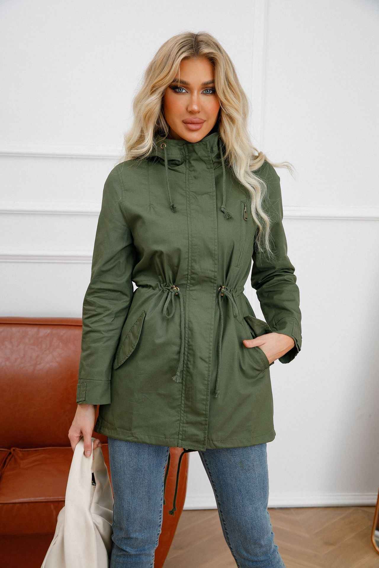 Plus Size Loose Solid Color Women's Jackets