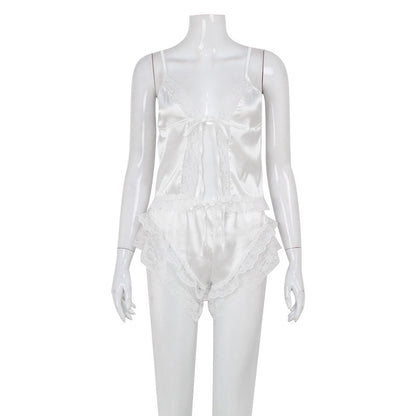 French Sling Pajamas Lace Sleepwear