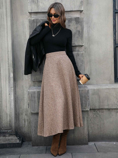 Woolen A line Drape Skirt
