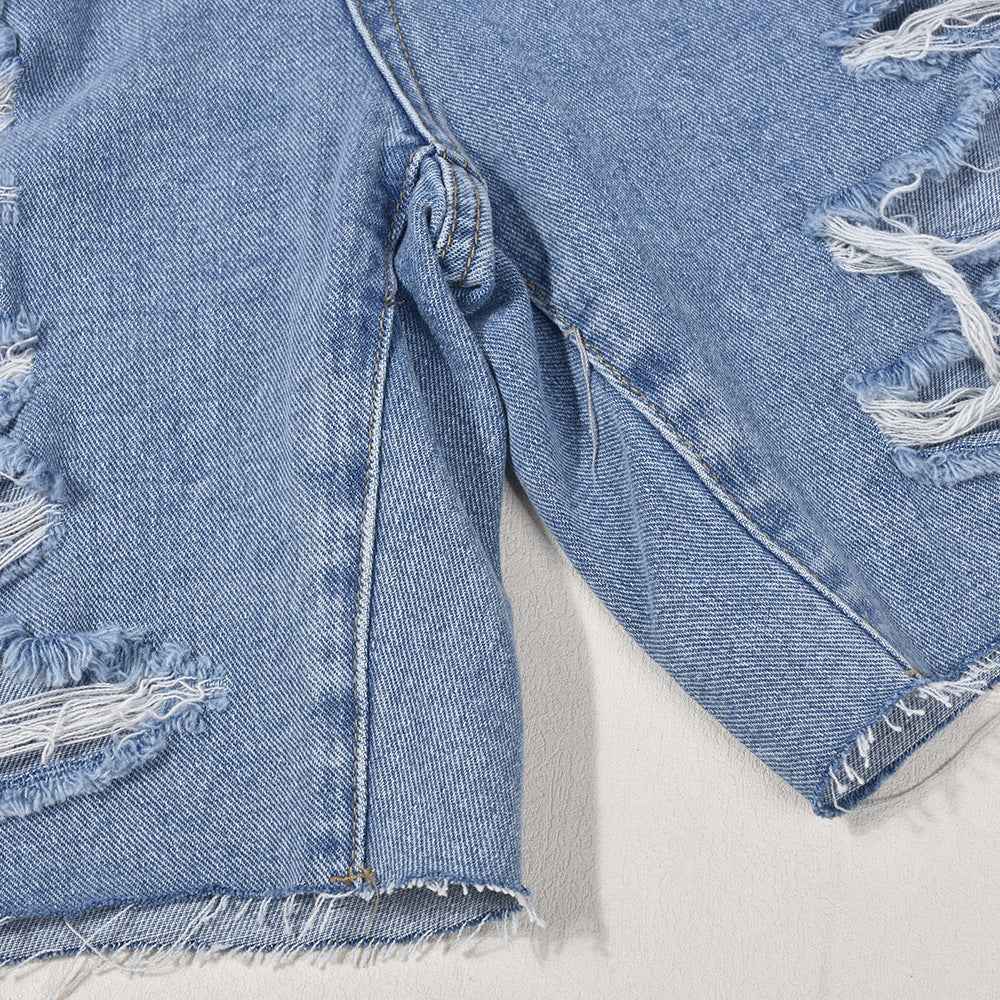 High Waist Ripped Bottoms for Women