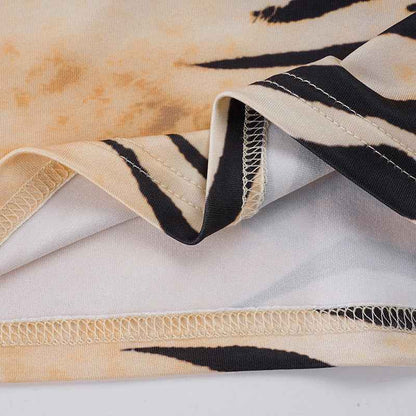 Animal Print Contrast Color T-shirt