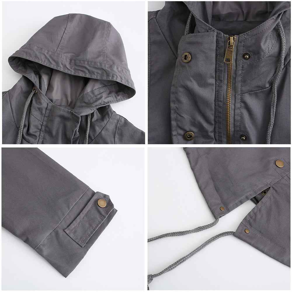Plus Size Loose Solid Color Women's Jackets