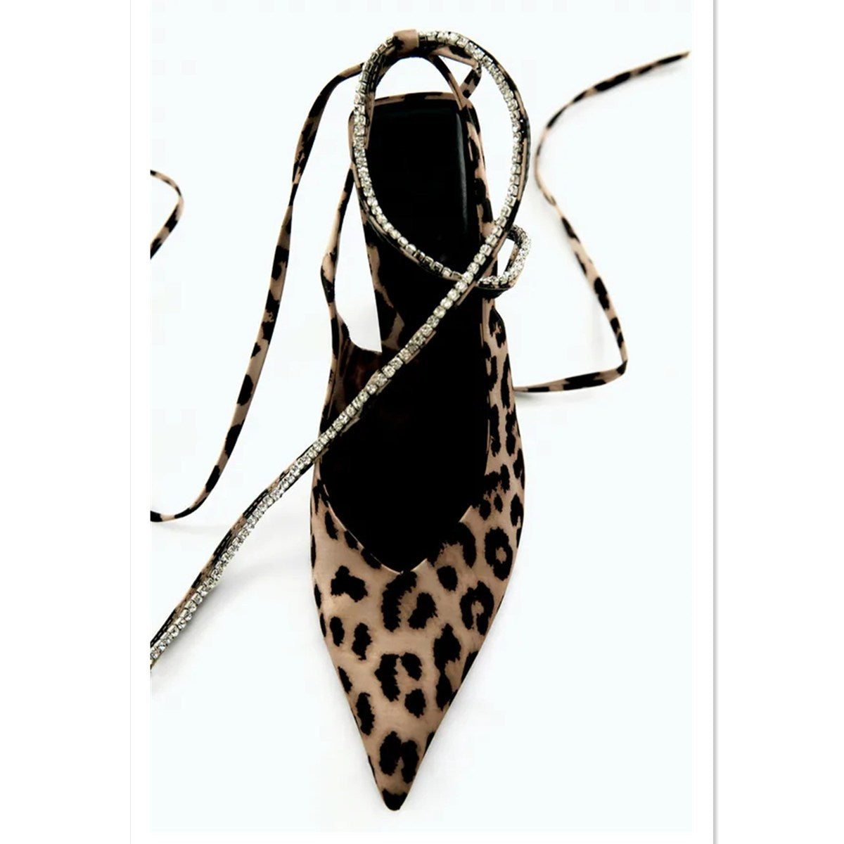 Women's Personalized Leopard Print Suede Mid Heel Pointed Toe Heels - Munsieur