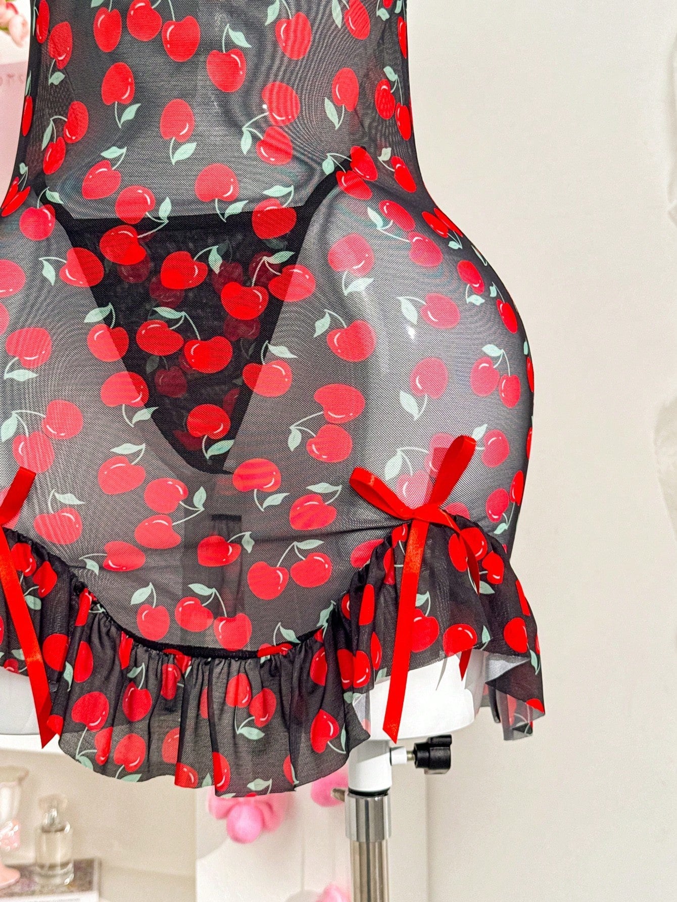 Bowknot Lingerie Printed Maid Outfit