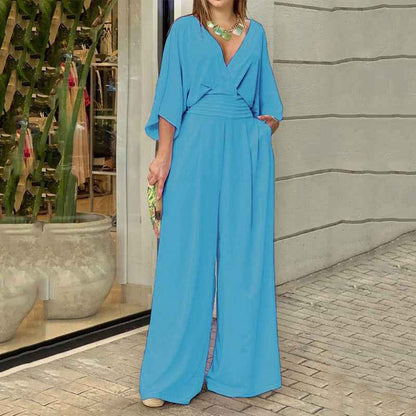 Casual V Neck Jumpsuit