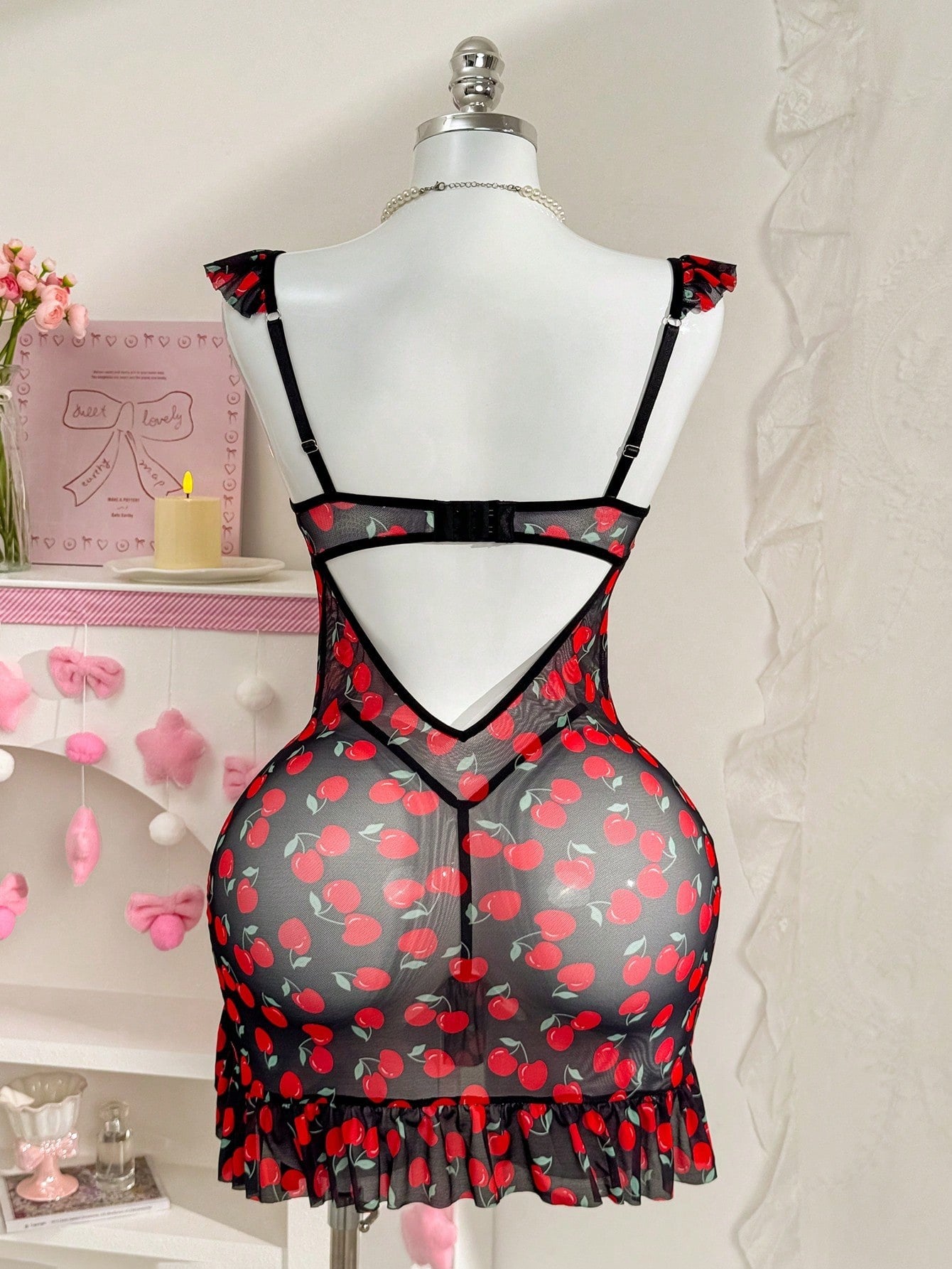 Bowknot Lingerie Printed Maid Outfit