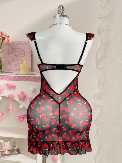 Bowknot Lingerie Printed Maid Outfit