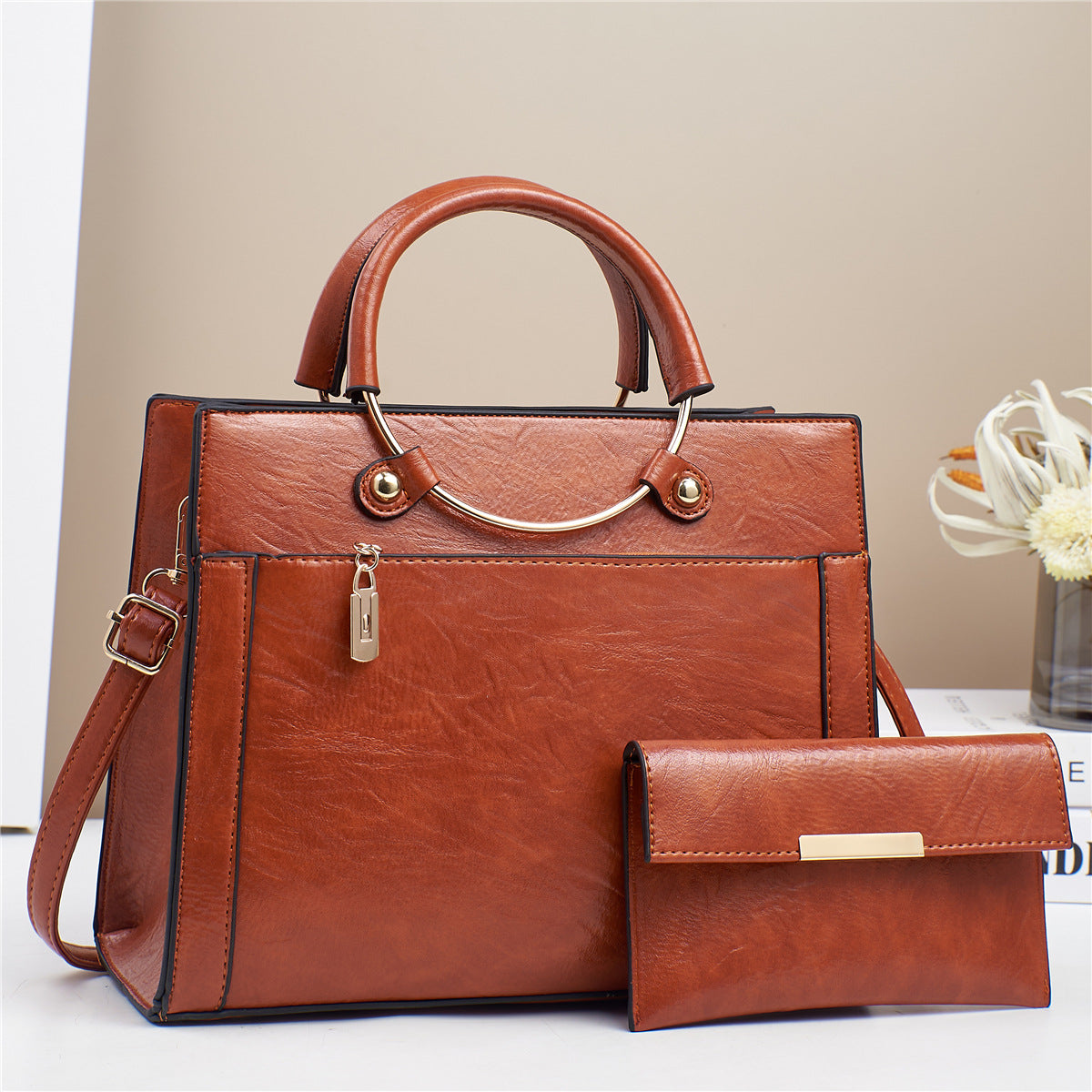 Large Capacity Bag Women's Special-interest Design Handbag 2pc Set