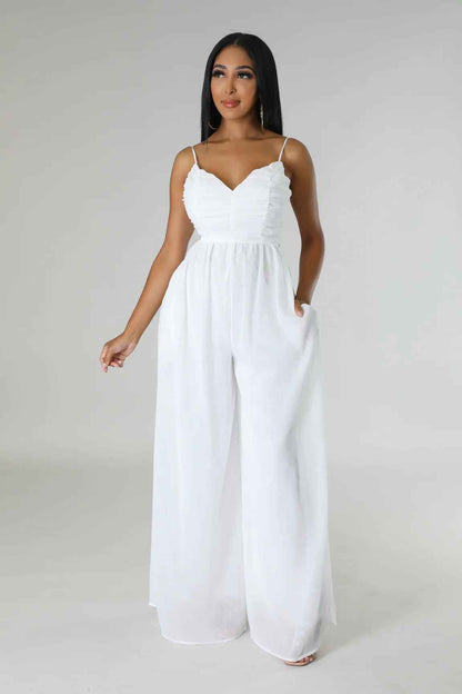 Summer Sling Backless Sexy Solid Color Women Jumpsuit Casual
