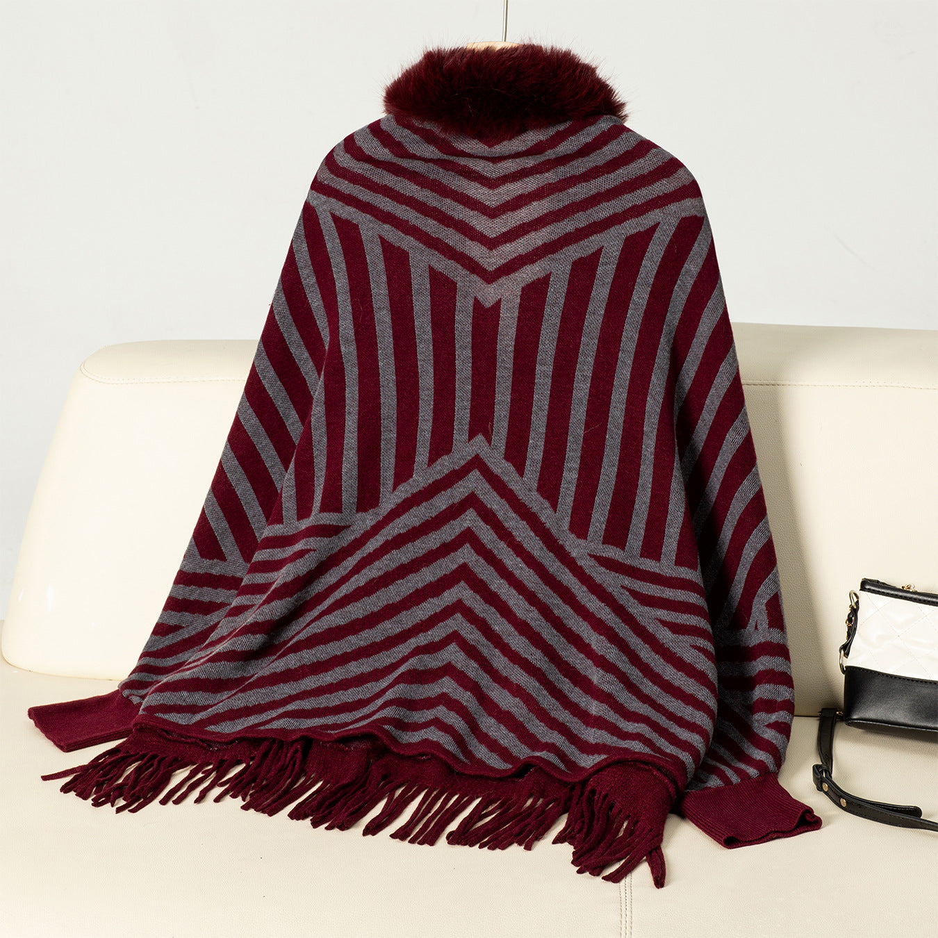 Striped Tassel Knitted Sweater for Women