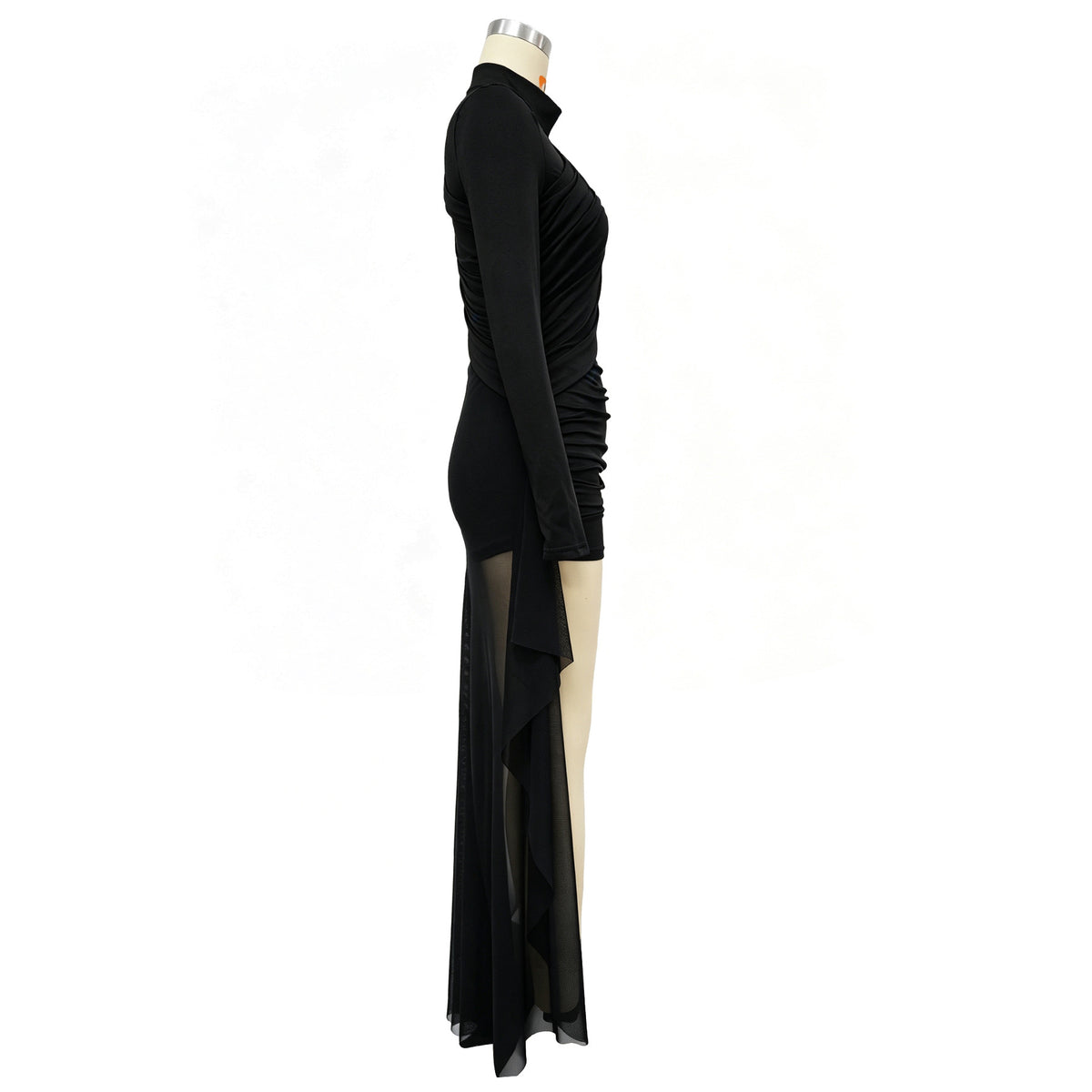 Autumn Drop Sleeves Pleated Side Gauze Dress New Arrivals