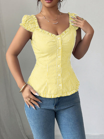 Elegant Striped Cardigan Blouse