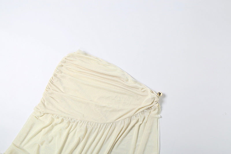 Halter Backless High Split Skirt Set