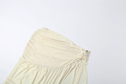 Halter Backless High Split Skirt Set