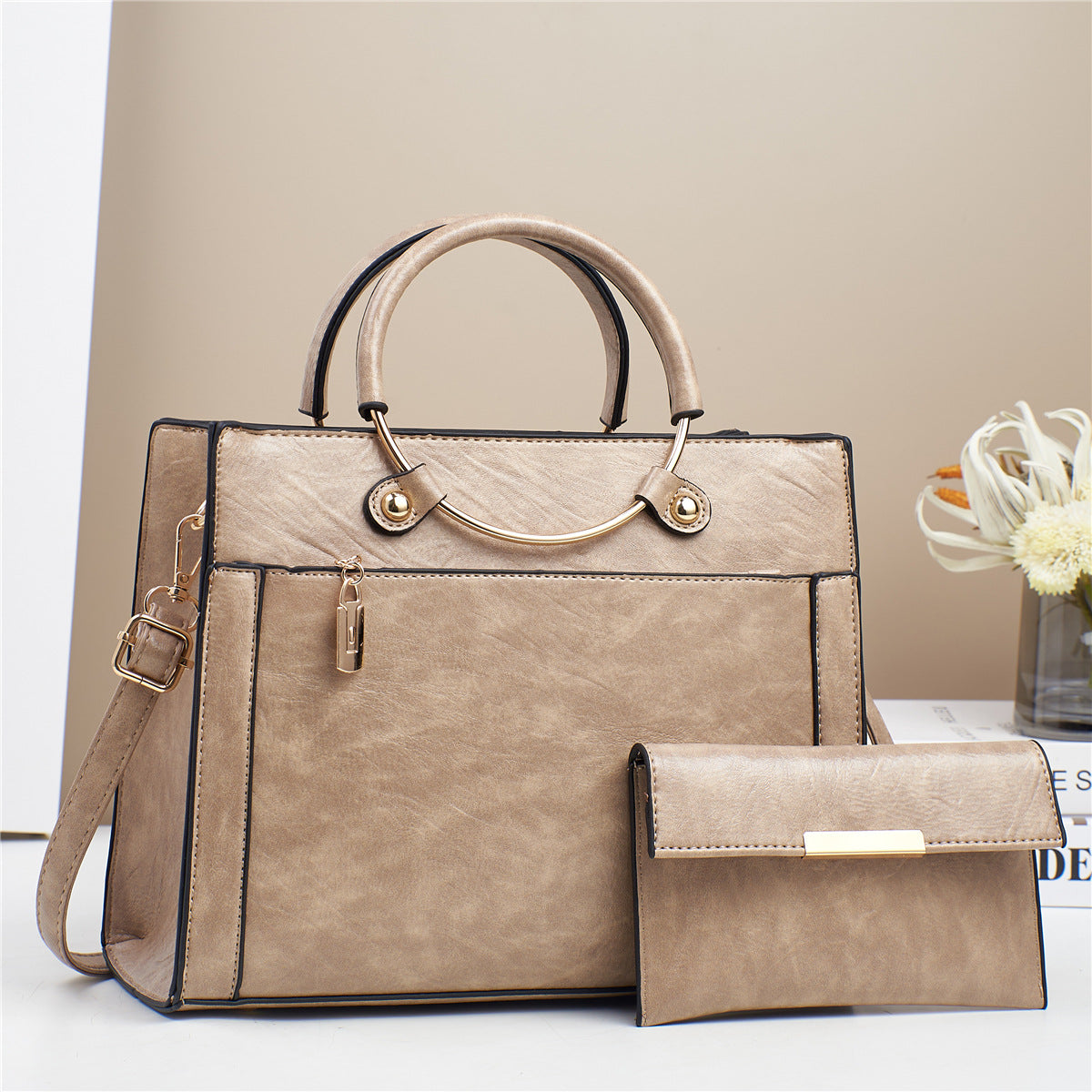 Large Capacity Bag Women's Special-interest Design Handbag 2pc Set
