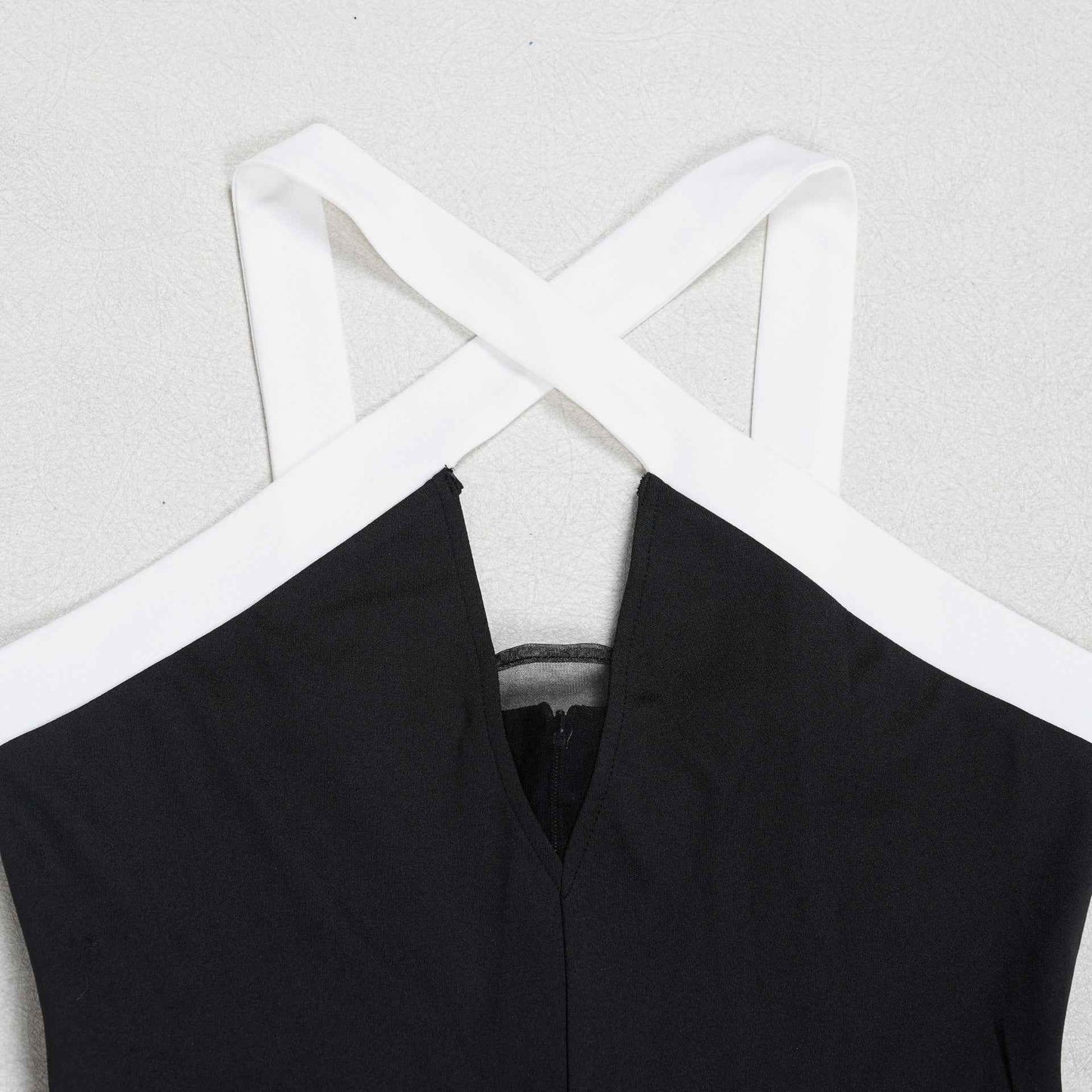 Elegant Office Contrast Color Cross Strap Jumpsuit