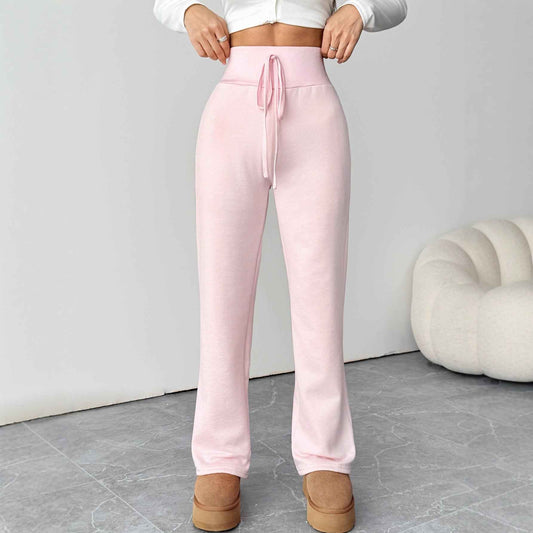 Warm Berber Fleece Pink Casual Leggings Sweats
