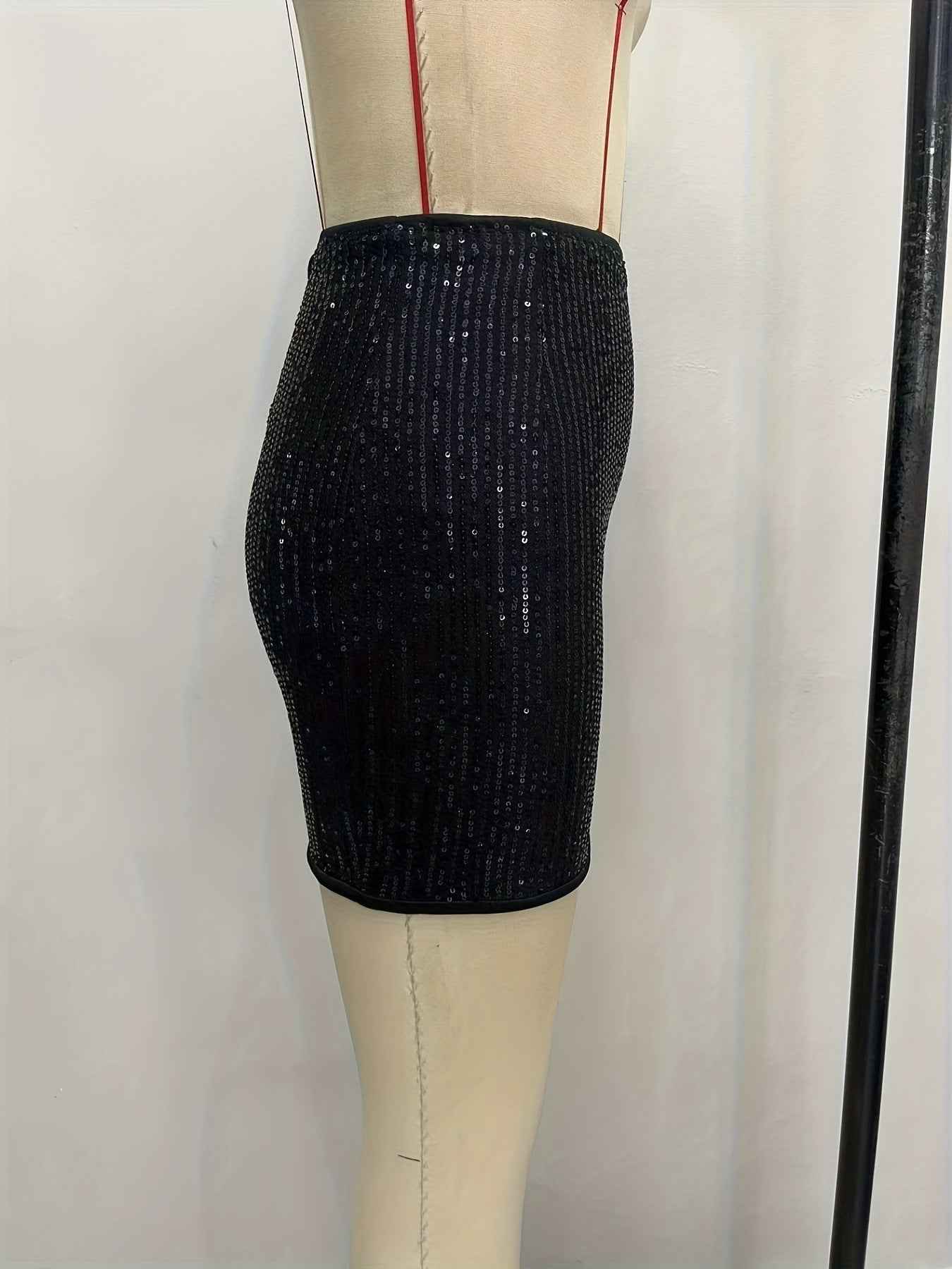Sequined Sheath Mini Skirt