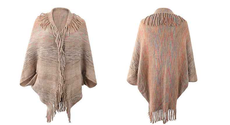 Shawl Sweater Tassel Hem Cardigan