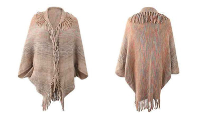 Shawl Sweater Tassel Hem Cardigan