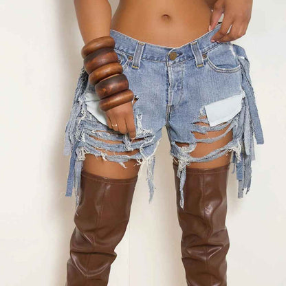 High Waist Ripped Bottoms for Women