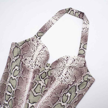 Snake Print Sling Slim Fit Jumpsuit