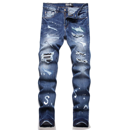 Men's Designer Style Fashion Pants Ripped Patches Many Variations and Style to Choose From