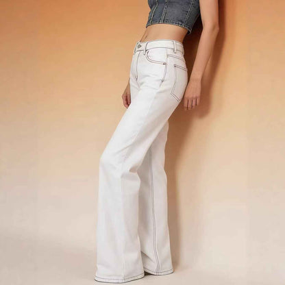 Straight cut Low Waist Loose Fitting Women's Jeans