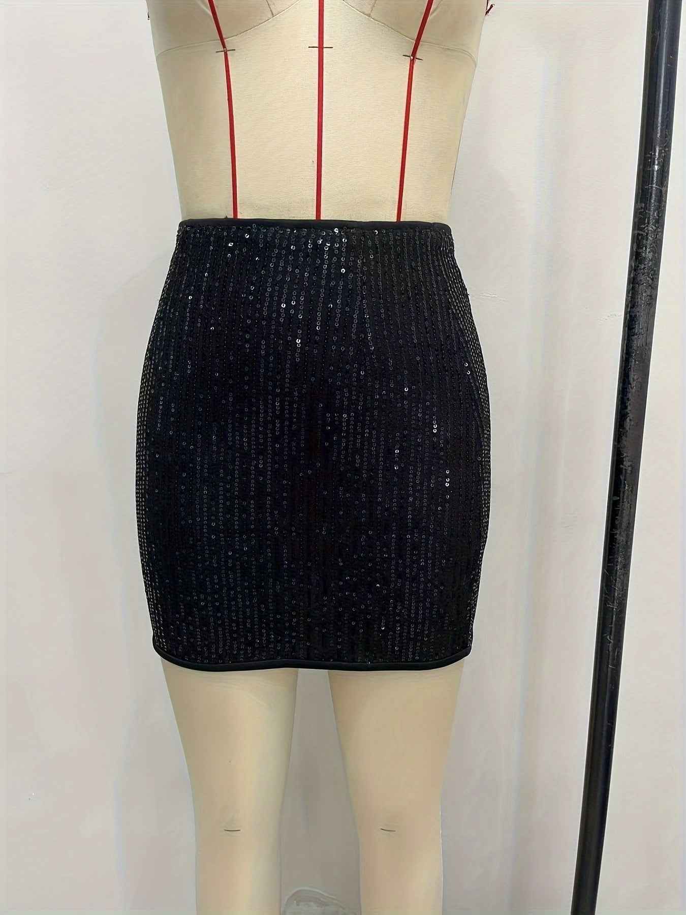 Sequined Sheath Mini Skirt