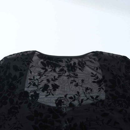 Dark Mesh Velvet Blouse for Women