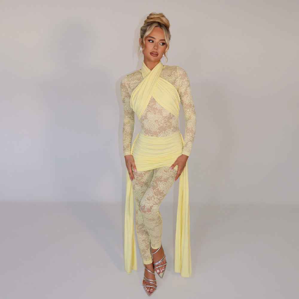 Jumpsuit Sexy Lace Strap Stitching
