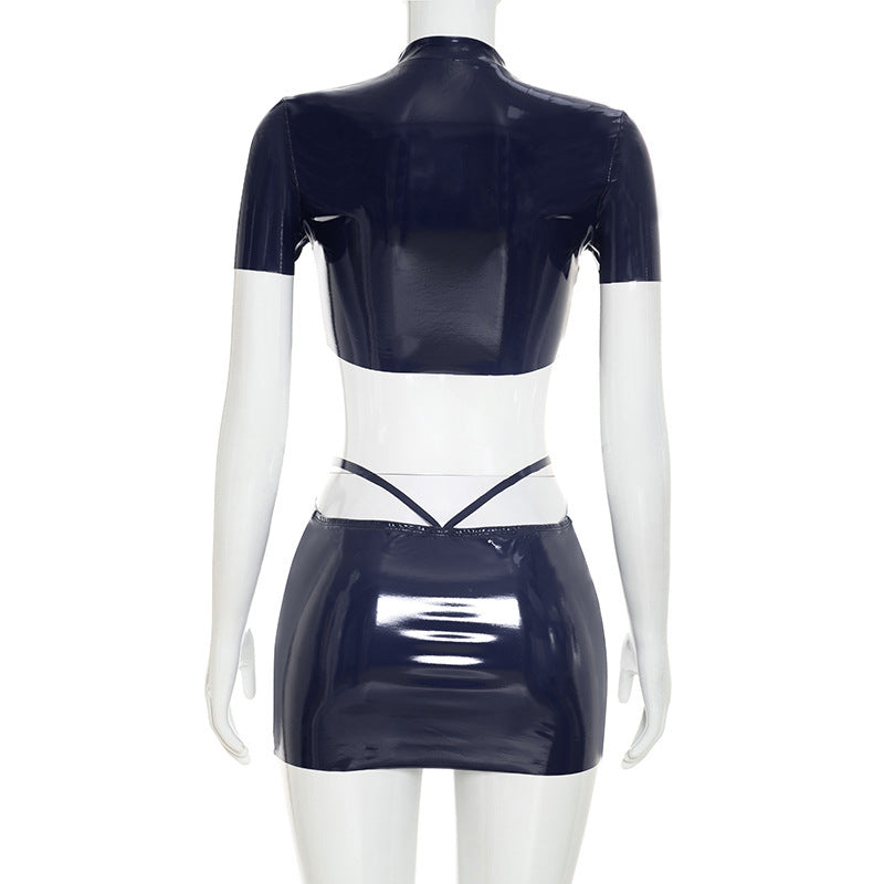 Faux Leather Zipper Dress New Arrivals MUNSIEUR