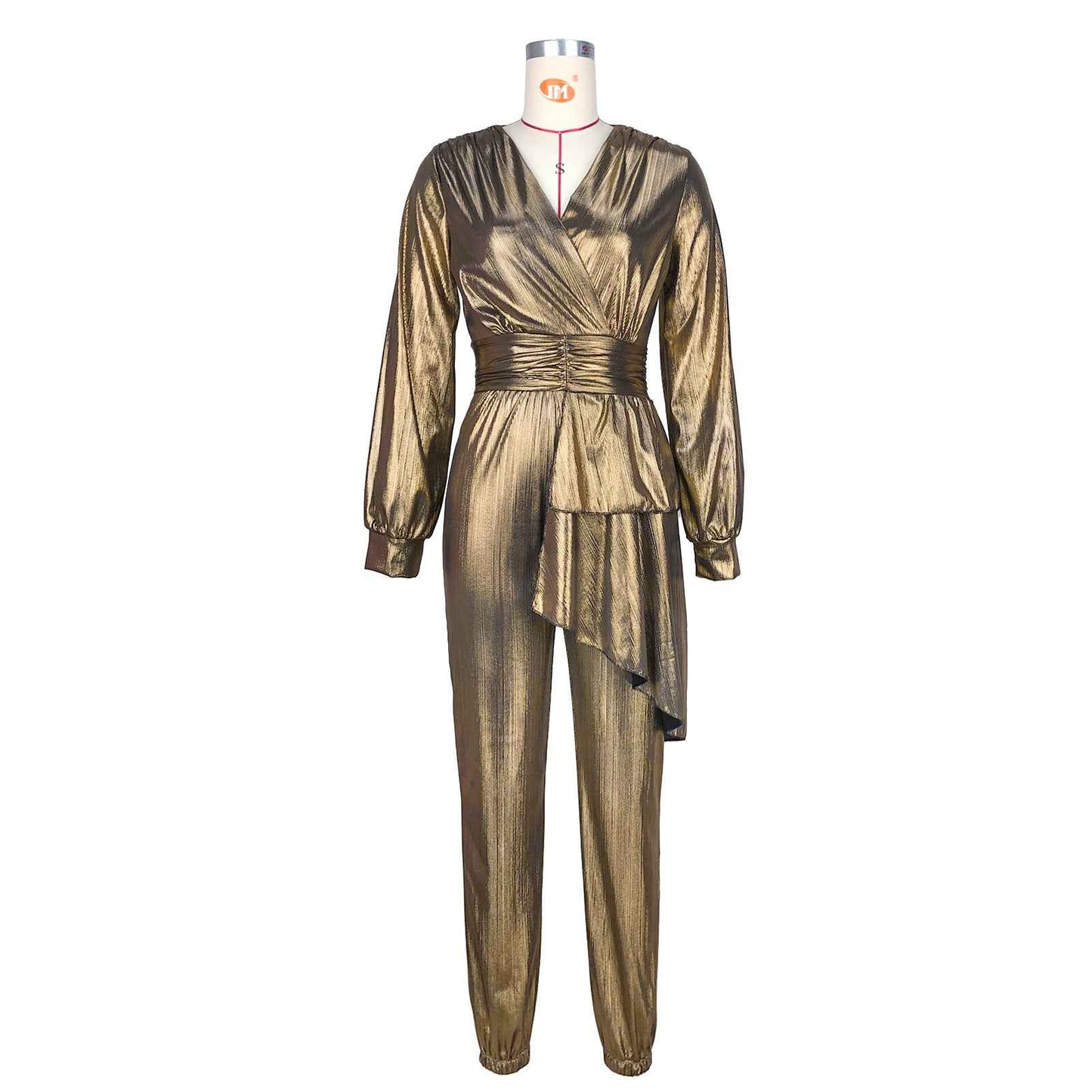 Sunken Stripe Pleated Jumpsuit