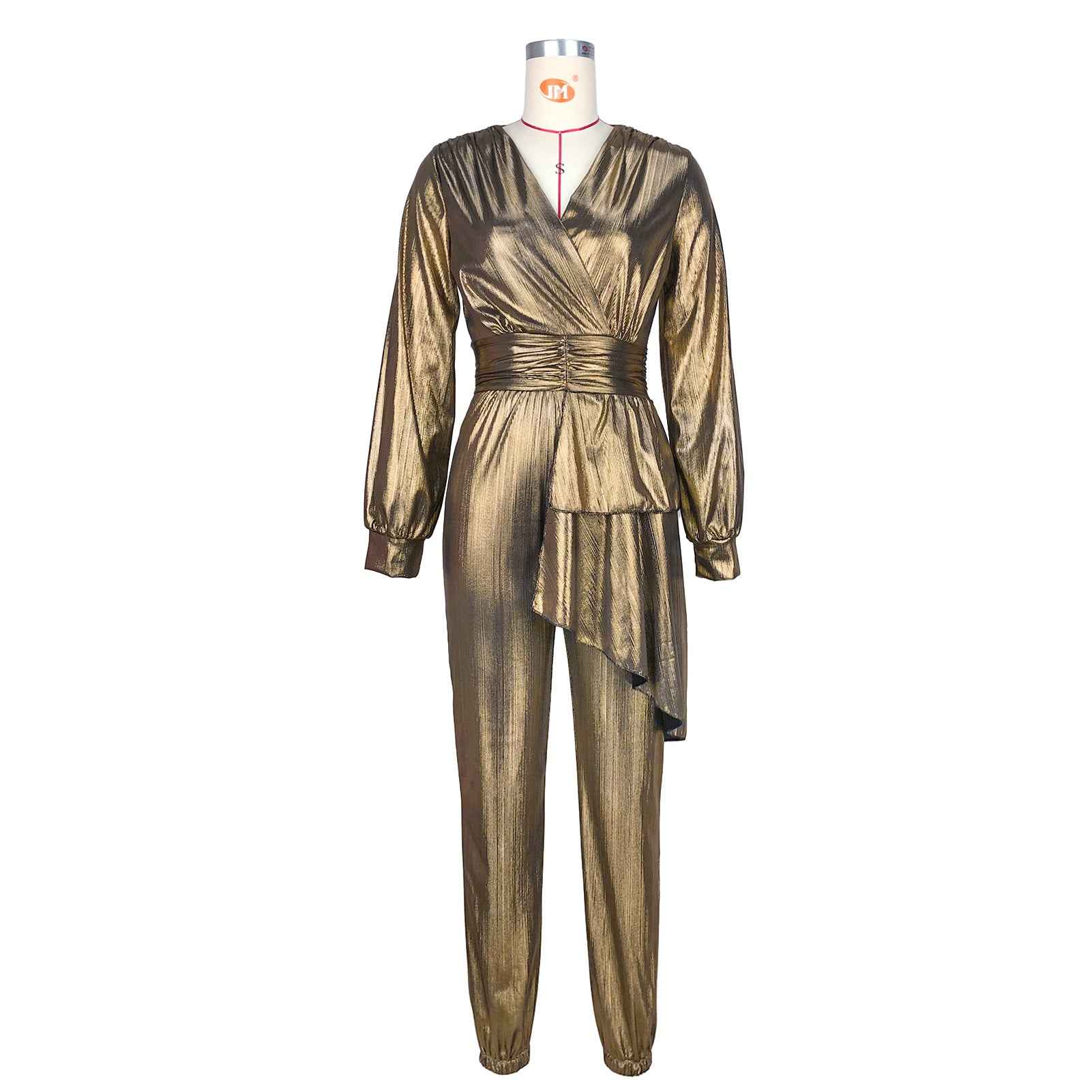 Sunken Stripe Pleated Jumpsuit