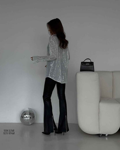 Long Sleeve Cardigan Blouse