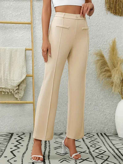 Front Pocket Decorative Stretch Slim Workwear Jeans