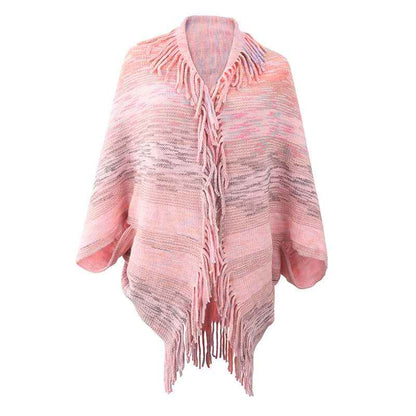 Shawl Sweater Tassel Hem Cardigan