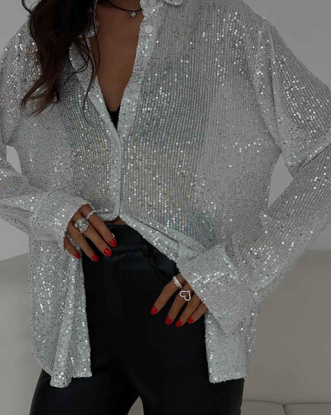 Long Sleeve Cardigan Blouse