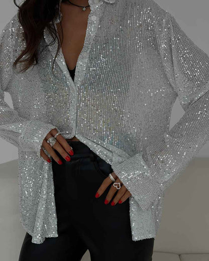 Long Sleeve Cardigan Blouse