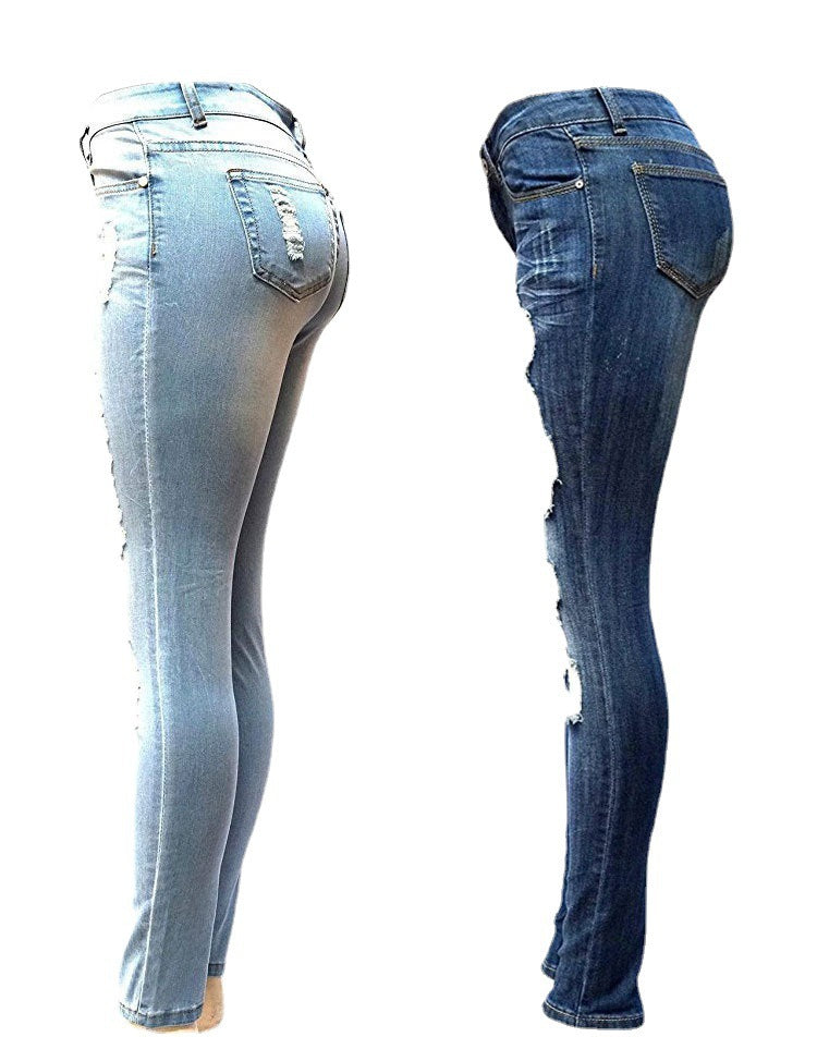 Slimming Jeans for Women Ripped Design Denim